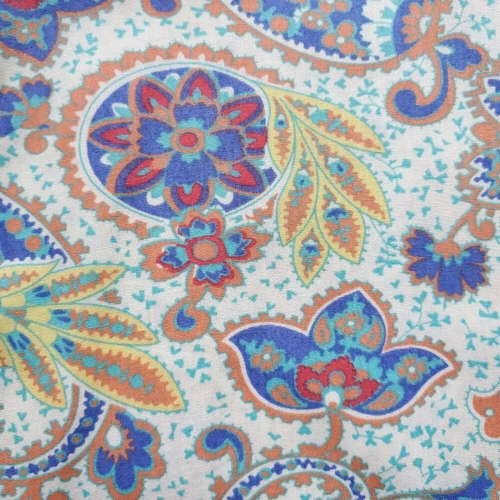 Alan Flusser Paisley Floral Shirt Mens XL Short Sleeve Colorful Cotton Hipster - Picture 2 of 9
